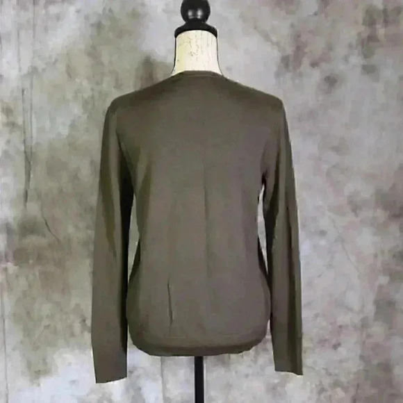 UniQlo brown Pure New Wool V Neck Sweater Size M Women's - Picture 5 of 6